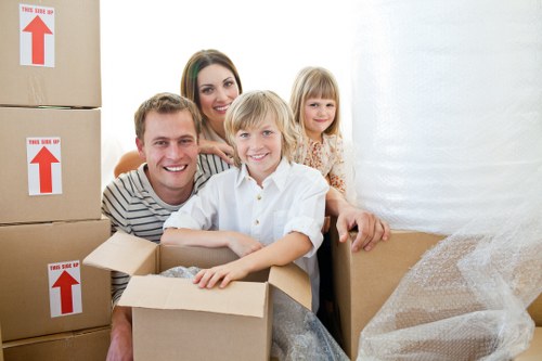 Packed boxes and furniture ready for local removals in Wealdstone
