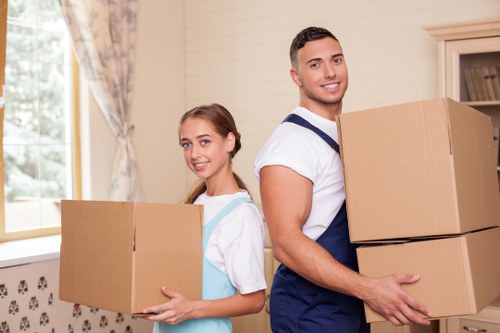 Packed household items prepared for long-term storage in Wealdstone